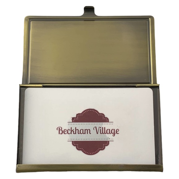 Imperial Honey Bee Business Card Holder, French Inspired, Brass & Glass Case - Picture 4 of 5